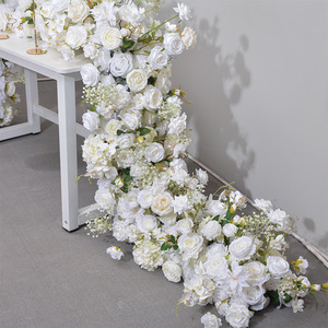 Flores blancas artificiales de corredor para boda, corredor de flores de 200cm, corredor de flores de seda, rosa, para decoración de eventos - Product Image 1