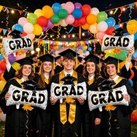 Chapeau de diplômé BLN, couleurs personnalisées, ballon en aluminium imprimé, design unisexe, décorations de fête OEM/ODM, fournitures de félicitations pour les diplômés
