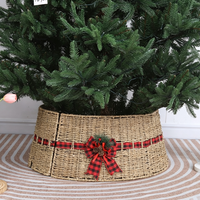 Sapin de Noël artisanal en jonc de mer, jupe de sapin de Noël, base de sapin de Noël pliable