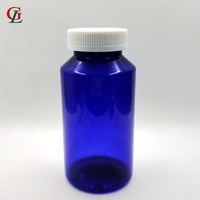 PET ronde 500CC Sous Forme De Poudre et Récipient En Plastique bleu Extrait De Grain De Café bouteille d'huile bouteille de capsule