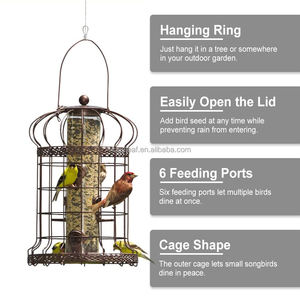 Mangeoire à colibris suspendue pour jardin extérieur, résistante aux intempéries, robuste, anti-écureuils, avec 6 ports d'alimentation - Product Image 5
