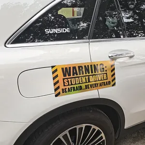 Adesivo de advertência de carro ecológico, impressão de ímã