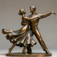 Sculptures de danseurs en bronze grandeur nature, homme et femme, artisanat métallique personnalisé, à vendre