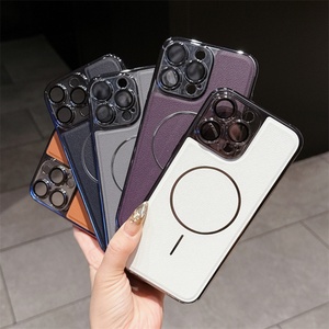 Funda Magnética de Cuero para iPhone 12 16 Pro Max con Protección de Lente de Vidrio, Carcasa para Teléfono Móvil para iPhone 17 - Product Image 2