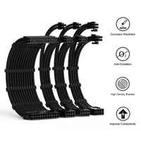 Kabel ekstensi PSU 30cm 18AWG kabel daya 4 Kit Motherboard ATX 24Pin GPU PCI-E 6 + 2Pin 8Pin CPU EPS 4 + 4Pin