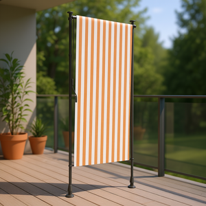 Store banne extérieur orange et blanc pour porte, design moderne, en alliage d'aluminium - Product Image 2