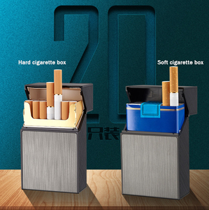 Logo personnalisé étanche briquet électronique créatif en alliage de zinc 20 pièces étui à cigarettes boîte avec briquet USB - Product Image 6