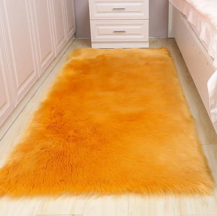 Prix d'usine tapis de chambre de luxe doux tapis en fausse fourrure en peluche décor à la maison tapis en fourrure tapis en peau de mouton