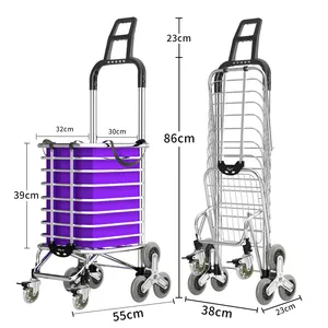 Chariot d'achat avec roues, chariot d'épicerie portable pour l'épicerie, chariot utilitaire pliable chariot de stockage roulant robuste jusqu'à 88lb