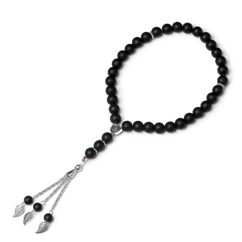 High quality Muslim Islamic prayer jewelry black frosted crystal bracelet special rosary beads wholesale