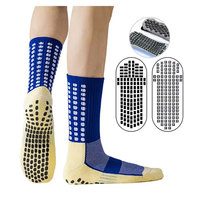 Chaussettes de football antidérapantes à compression avec bande tricotée, personnalisables OEM, pour entraînement et compétition, avec semelle à ressort