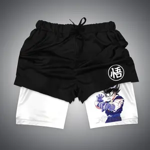 กางเกงขาสั้นพิมพ์ลาย3D สำหรับผู้ชายฤดูร้อนกางเกงกีฬาเด็กผู้ชายอนิเมะ goku กางเกงขาสั้นชายหาดกางเกงซับเหงื่อของผู้ชายกางเกงขาสั้นออกแบบโดยดีไซเนอร์