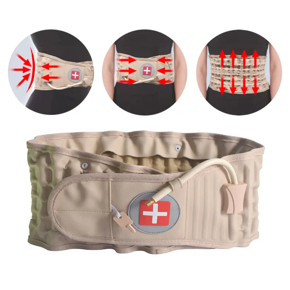 Ceinture de soutien de la taille médicale Soulagement des douleurs dorsales Traction aérienne Décompression de la colonne vertébrale Ceinture gonflable lombaire