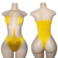 Vente en gros de vêtements de danse exotiques personnalisés de luxe, sexy, pour filles, avec strass, style bikini, brillant
