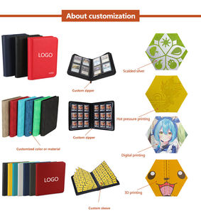   Classeur de cartes à collectionner TCG PTCG CCG en cuir PU écologique, durable, imperméable, à 9 pochettes avec fermeture éclair pour jeux de table et albums - Product Image 5