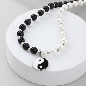 Collier pendentif Yin Yang Taichi <span class=keywords><strong>pour</strong></span> couples, chaîne de clavicule <span class=keywords><strong>pour</strong></span> femmes et hommes, noir avec blanc, collier ras du cou YinYang, bijoux <span class=keywords><strong>pour</strong></span> meilleurs <span class=keywords><strong>amis</strong></span> - Product Image 3
