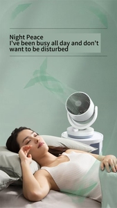 Ventilateur <span class=keywords><strong>de</strong></span> table électrique à <span class=keywords><strong>circulation</strong></span> d'air puissant, 3 niveaux <span class=keywords><strong>de</strong></span> vitesse, oscillation automatique 60°, oscillation manuelle 90°, minuterie 7H, affichage LED, télécommande - Product Image 2