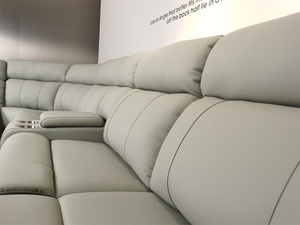 جناح صالة جلدي فاخر حديث عالي الجودة على شكل حرف U أريكة مقطعية قابلة للطي وقابلة للتمديد لاستخدام غرفة المعيشة - Product Image 3