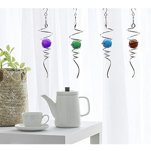 <b>Gazing</b> <b>Ball</b> Spiral Tail Wind Chime 11 Inches Blue Outdoor Garden Decoration - Product Image 3