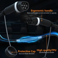 Cable de Carga para Vehículos Eléctricos Feyree de 3.5kW, Tipo 2 a Tipo 2, 16A, IP66, Impermeable, para Estaciones de Carga de Vehículos Eléctricos Montadas en la Pared