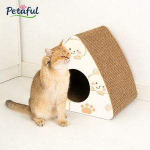 Mainan Interaktif Terowongan Penggaruk Kucing Bentuk Segitiga dari Karton, Penggaruk Kucing dari Kardus, Logo Kustom OEM, Mainan Hewan Peliharaan - Product Image 3