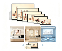 Écran publicitaire LCD mural de 32/43/55/65/75 pouces avec interface multi-AV, écran AG pour menu de magasin commercial en intérieur