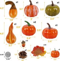 Ensemble de décor de citrouilles d'automne Mini gourde artificielle feuilles d'automne glands pour la maison centres de table d'automne Tables récolte de Thanksgiving