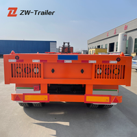 Semi-remorque porte-conteneurs en acier haute efficacité ZW Factory, prix de gros, plateau bleu, charge utile maximale 60T, capacité de chargement 40T
