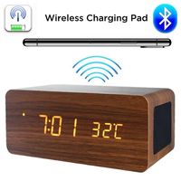 Réveil pour enfants avec haut-parleur Bluetooth et chargeur sans fil pour le bureau et le salon, design moderne