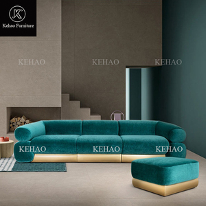 Mới Nhất <span class=keywords><strong>Sofa</strong></span> Thiết Kế Với Vàng Thép Không Gỉ Điểm Nhấn Phòng Khách Thanh Lịch Đi Bộ Cho Nhà Và Khách Sạn Modular Nhung <span class=keywords><strong>Sofa</strong></span> Sang Trọng Thiết Lập - Product Image 5