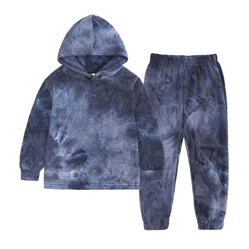 Wholesale kids clothing sets casual wear autumn suit boys outfits hooded top long pants tie dye children's clothing sets