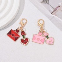 Porte-clés créatif en métal avec pendentif rose et impression UV, léger, pour la Saint-Valentin et la Fête des Mères, breloque de sac, cadeau