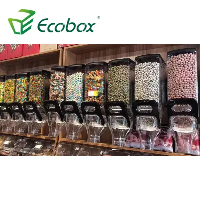 Ecobox alimenti deposito all'ingrosso di frutta secca bin alimenti sfusi caramelle noci cereali dispenser distributore di gravità per il supermercato