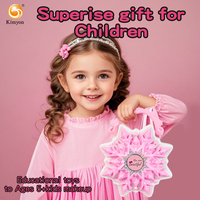 Sac à main de maquillage adorable pour filles, design en forme de fleur de glace, véritable ensemble cosmétique pour enfants, blush, rouge à lèvres, vernis à ongles, jouet en plastique