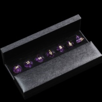 LuxeRoll Lavender Liquid Core Handmade Sharp Edge Resin Dice Set 7Pcs Polyhedral DND Dice for RPG D&D Tabletop Game Custom Dice