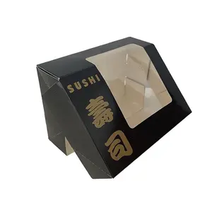 Eco-Friendly Recyclable Sushi Container Eco-Friendly Bento Paper Box Embossing Matt Lamination Takeaway Sushi Food Industrial