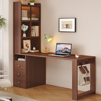 Bureau d'angle de luxe avec étagère intégrée, bureau d'étude multifonction moderne pour chambre à coucher