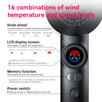 Sèche-cheveux professionnel FirePhoenix M1 2000W, moteur BLDC haute vitesse, débit d'air 21m/s, ions négatifs, pour usage domestique