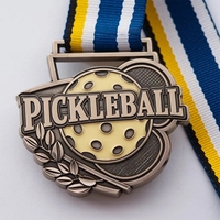 Médaille en métal personnalisée avec logo sur mesure, trophée artisanal, médaille de pickleball, fabrication Noble Manufacturer