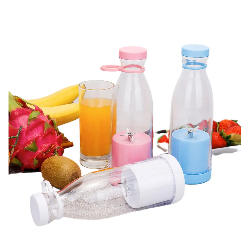 400/380ml 6 lưỡi Smoothie điện di động có thể sạc lại du lịch trái cây phổ biến USB chai nhựa máy xay sinh tố Máy ép trái cây