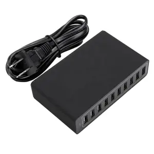 Station de charge rapide avec câble USB 5 à 10 ports, 50W, prise US/AU/UK/KR, pour iphone, ipad, PC