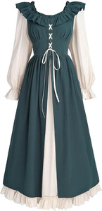 Robe médiévale pour <span class=keywords><strong>femme</strong></span>, costume de <span class=keywords><strong>pirate</strong></span> vintage, robe irlandaise pour la danse, les soirées et les bals - Product Image 3