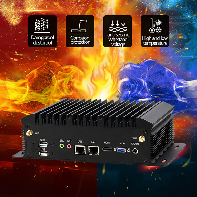 ZOOMWIN Fanless Industrial Embedded PC | 2 RS232 COM Ports Multiple USB Rugged Mini Computer for Factory Automation & IoT