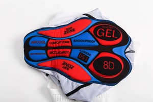 Cuissard à Bretelles Unisexe Personnalisable à Imprimé Géométrique Tendance, Haute Élasticité, Coolmax, Absorption des Chocs, pour Vélo de Route et VTT - Product Image 3