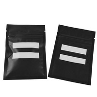 Sacs d'emballage en Mylar refermables noirs personnalisés avec trois petites fermetures éclair, en plastique et aluminium, anti-odeur, à fermeture éclair, pour emballage.