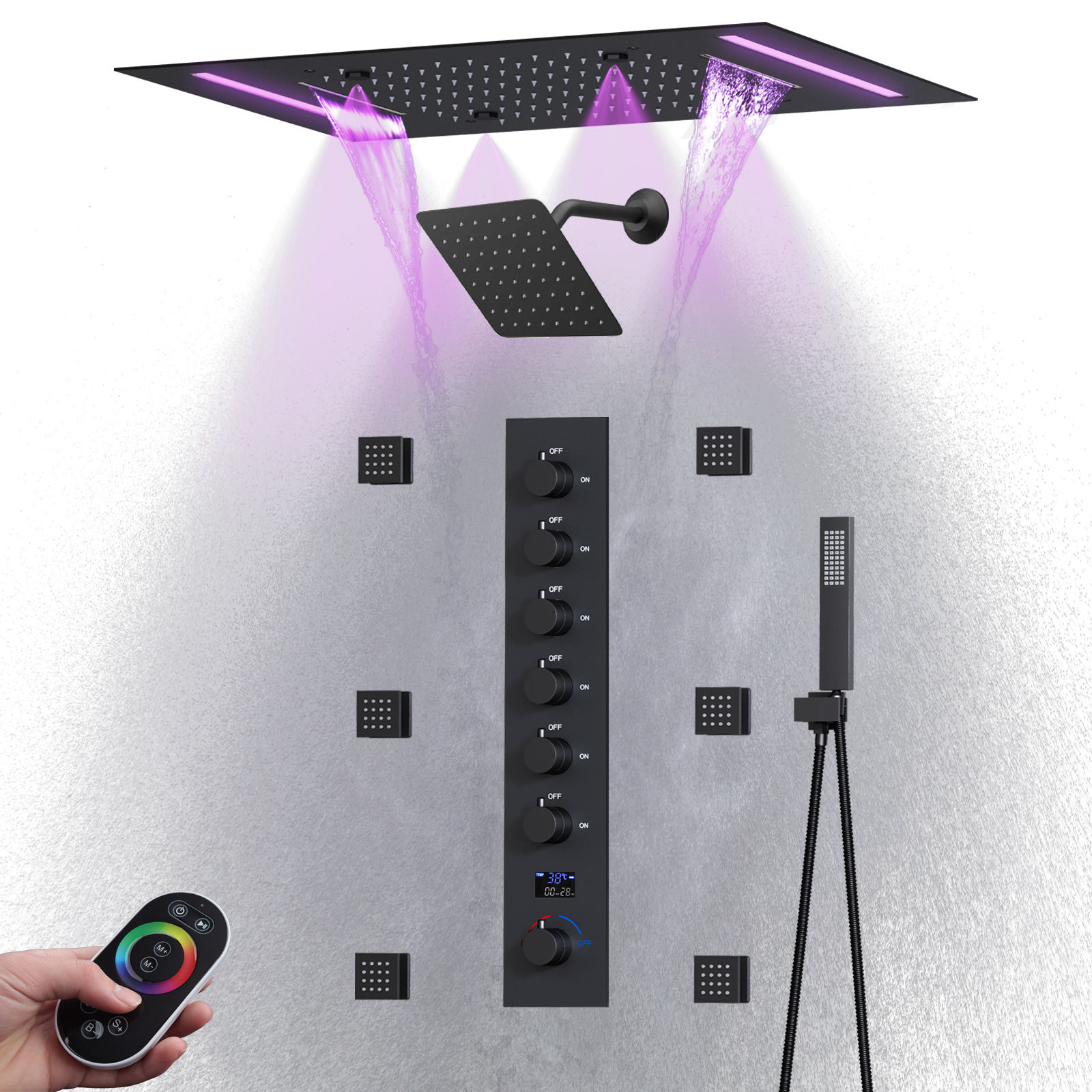 Matte Black  LED digital display