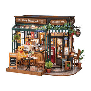 Robotime Rolife 3D puzzle in <span class=keywords><strong>legno</strong></span> assemblati giocattoli DG167 alticcio ristorante Kit fatto a mano fai da te casa in miniatura - Product Image 1