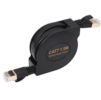 Câble LAN CAT7 rétractable portable 1,5 m en cuivre pur avec gaine en PVC, anti-emmêlement, 10 Gbit/s, cordon Ethernet RJ45 pour ordinateur portable professionnel et de voyage
