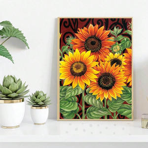 SOMGWOO tournesol plante série bricolage <span class=keywords><strong>broderie</strong></span> salon <span class=keywords><strong>diamant</strong></span> peinture 5D acrylique mur décor <span class=keywords><strong>diamant</strong></span> peinture - Product Image 2