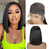 Perruques Latisha en cheveux humains vierges vietnamiens non traités, lisses comme des baguettes, avec dentelle frontale HD 13x4 sans colle, vente en gros